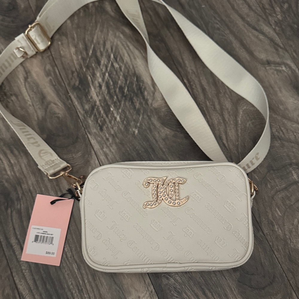 Juicy Couture Ivory Crossbody Bag with Gold Accents